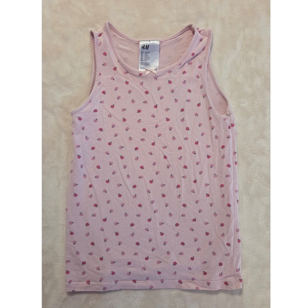 H&M Pink Apple Print Tank Top‎ Girls 6–8Y